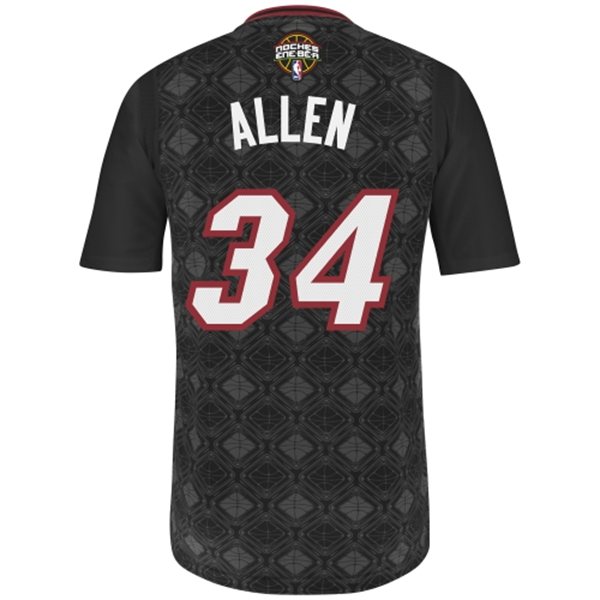 noches enebea heat #34 ray allen black jersey back